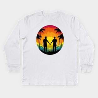 Gay Pride 2023 - Gay men holding hands - cute LGBT Kids Long Sleeve T-Shirt